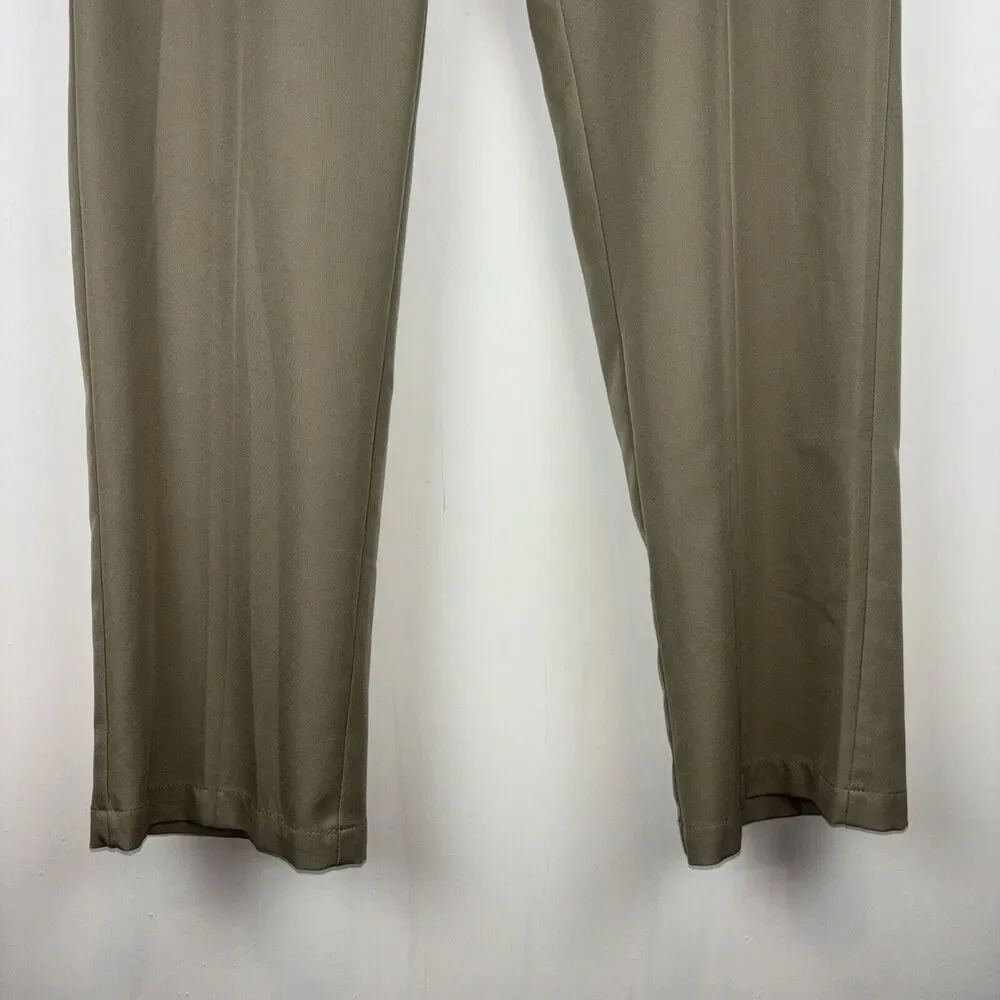 Men's Haggar Cool 18 Pro Classic Fit 36x34‎ Tan Straight Fit 4 Way Stretch Pants